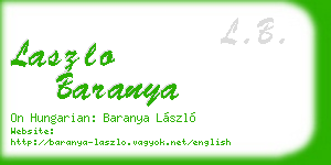laszlo baranya business card